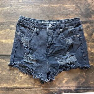 Mossimo Supply Co. Black Distressed High-Rise Denim Cutoff Shorts